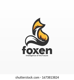 Vector Logo Illustration Fox Mascot Cartoon Style.
