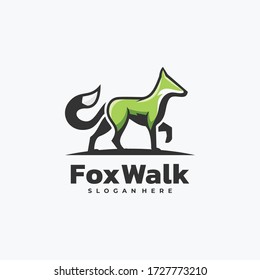 Vector Logo Illustration Fox Mascot Cartoon Style.