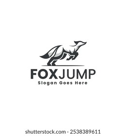 Vector Logo Illustration Fox Silhouette Style