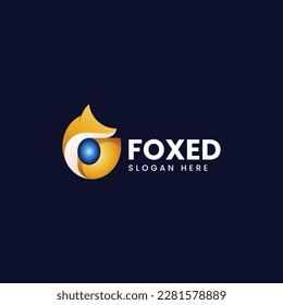 Vector Logo Illustration Foxed Gradient Colorful Style