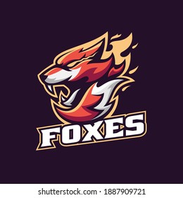 Vector Logo Illustration Foxes E-Sport and Sport Style.
