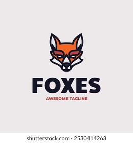 Vector Logo Illustration Foxes Simple Mascot Style