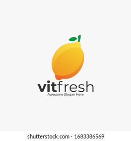Ilustración con logotipo vectorial Estilo de color limón fresco.