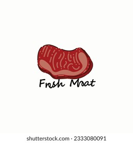 vector logo illustration of fresh meat