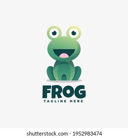 Vector Logo Illustration Frog Gradient Colorful Style.