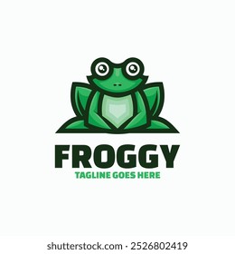 Vector Logo Illustration Froggy Simple Mascot Style