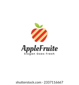 Vektorlogo Illustration Fruit Apple Farbverlauf-Stil.