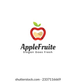 Logo Vector Ilustración Fruto Estilo de color gradiente de Apple.