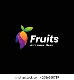 Ilustración con logotipo vectorial Frutos Estilo de color gradiente.