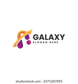 Vector Logo Illustration Galaxy Gradient Colorful Style