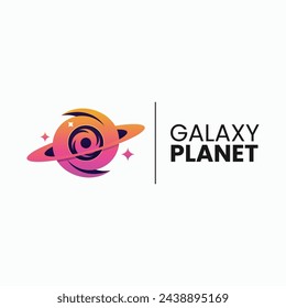 Vector Logo Ilustración Galaxia Gradiente Colorido Estilo