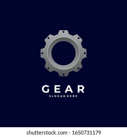 Vektorillustration Logo Illustration Zahnrad Cog Farbverlauf-Stil