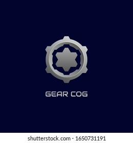 Vector Logo Illustration Gear Cog Gradient Colorful Style