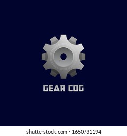 Vector Logo Illustration Gear Cog Gradient Colorful Style
