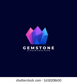 Vector Logo Illustration Gemstone Gradient Colorful