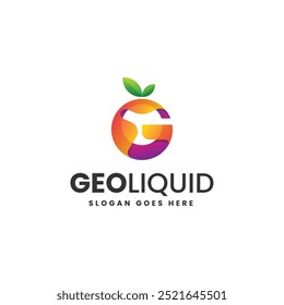Vector Logo Ilustración Geo Gradiente líquido Estilo colorido