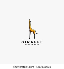 Logo Vector Ilustración Girafa Estilo de caricatura mascota.