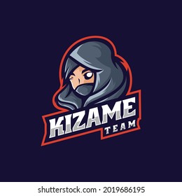 Vector Logo Illustration Girl E Sport and Sport Style.