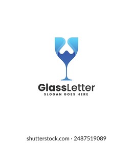 Vector Logo Illustration Glass Gradient Colorful Style