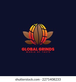 Vector Logo Illustration Global Grinds Gradient Colorful Style 