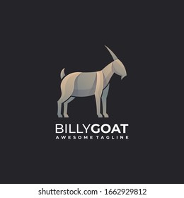 Vector Logo Illustration Goat Gradient Colorful.
