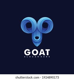 Vector Logo Illustration Goat Gradient Colorful Style.