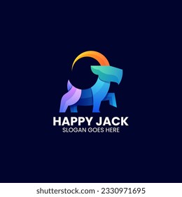 Vector Logo Illustration Goat Gradient Colorful Style