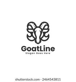Vector Logo Illustration Goat Line Art Style