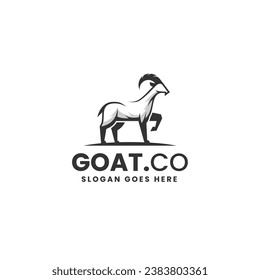 Vector Logo Illustration Goat Silhouette Style