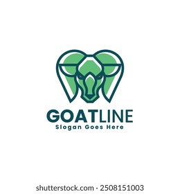 Vector Logo Illustration Goat Simple Mascot Style