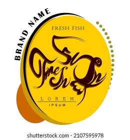 Vector Logo Illustration Gold Fish Gradient Colorful Style.
