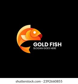 Logo Vector Ilustración Estilo de color gradiente de peces dorados
