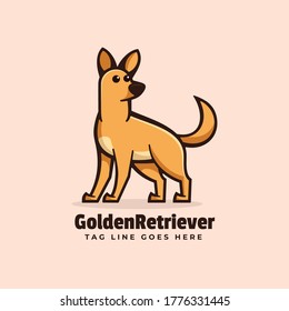 Ilustración del logotipo vectorial Estilo de la mascota simple de Golden Retriever.