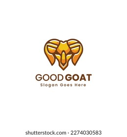 Vector Logo Illustration Good Goat Simple Mascot Style