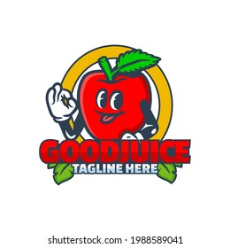 Vector Logo Illustration Good Juice Mascot Cartoon Style.