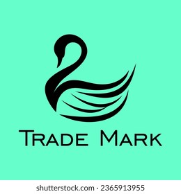 Vector logo illustration of a goose animal with a black logo