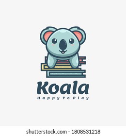 Vector Logo Illustration Gorilla Simple Mascot Style.