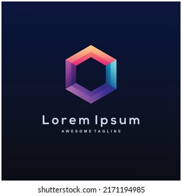 Ilustración del logotipo del vector gradiente colorido