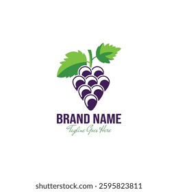 vector logo or illustration of grape for branding or identity