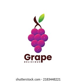 Ilustración con logotipo vectorial Ilustración Uvas Estilo de degradado colorido.