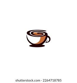 vector logo illustration graphic of drinking hot coffee cup perfect for cafe shop or coffee shop logo.