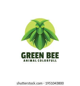 Vektorlogo-Illustration Grüne Bienenstöcke, Farbstil
