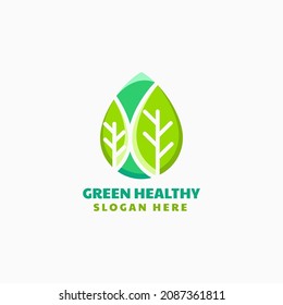 Logo Vector Ilustración Estilo Sencillo Mascota Verde.