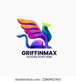 Vector Logo Illustration Griffin Gradient Colorful Style