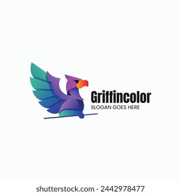 Vector Logo Illustration Griffin Gradient Colorful Style