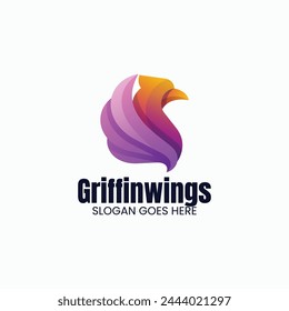 Vector Logo Illustration Griffin Gradient Colorful Style