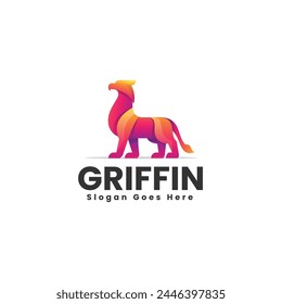 Vector Logo Illustration griffin Gradient Colorful Style