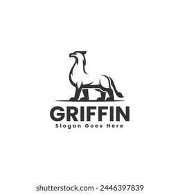 Vector Logo Illustration Griffin Silhouette Style