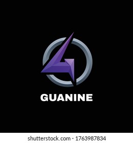 Ilustración del degradado de la guanina del logotipo del vector colorido.