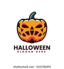 Vector Logo Illustration Halloween Simple Mascot Style.
